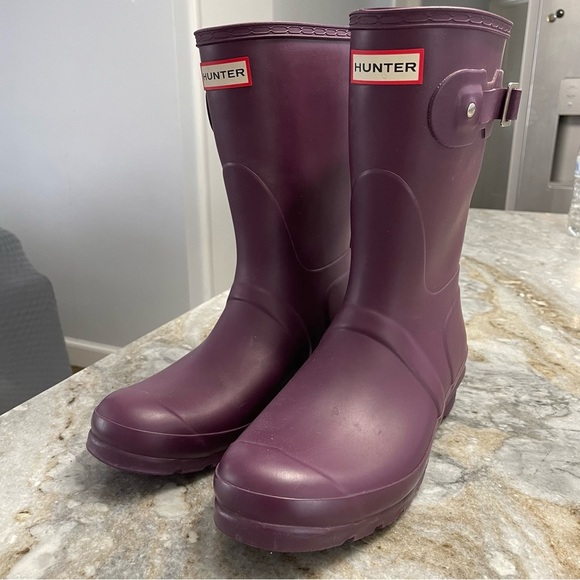Hunter Original Short Waterproof Rain Boot Purple Women’s 9 Men’s 8 - Picture 1 of 13